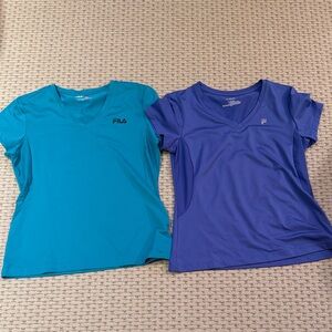 Fila Blue and Purple V-Neck T-Shirts